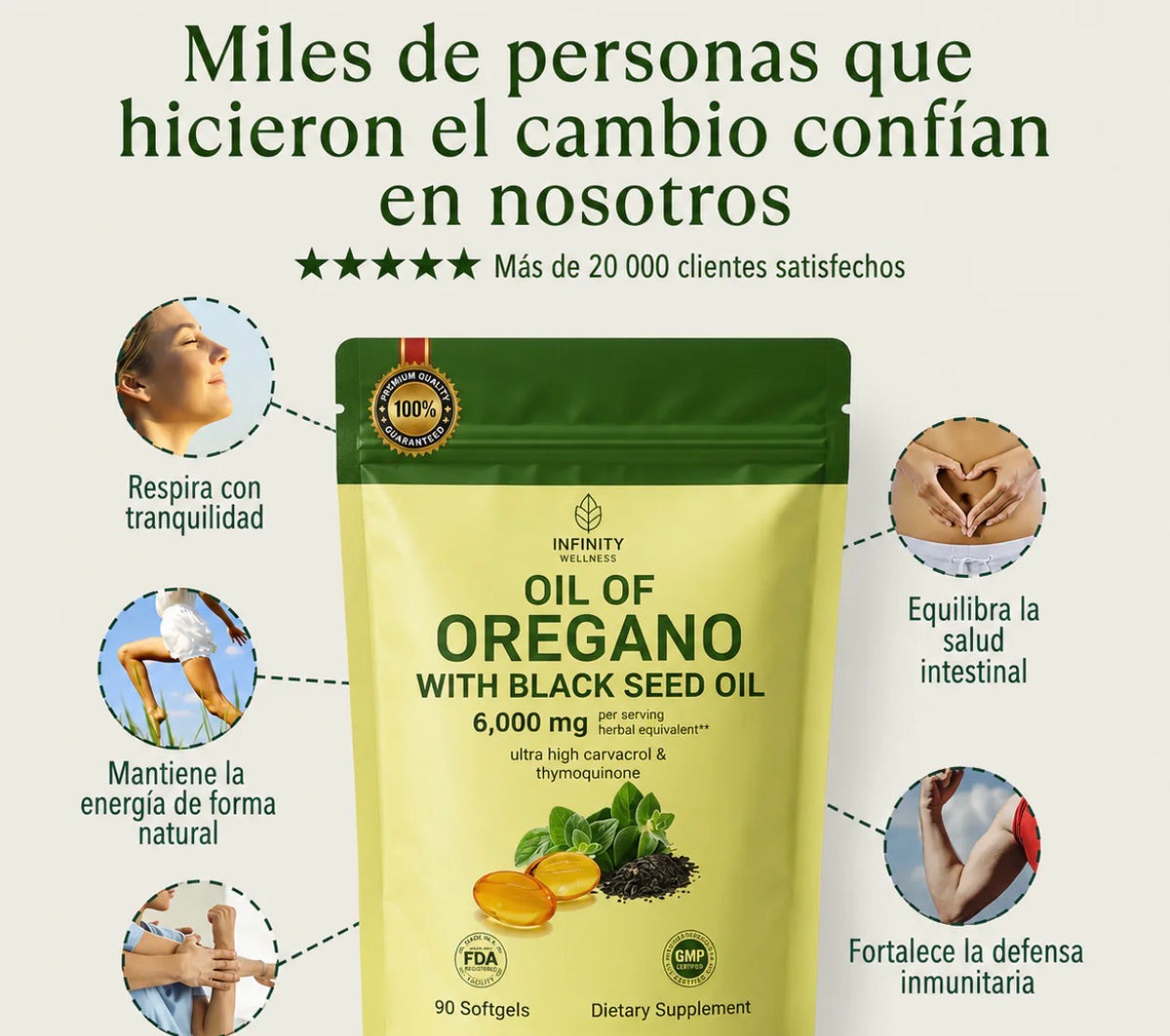 OREGANO OIL + BLACK SEED OIL 6000 mg (90 Sofgel)