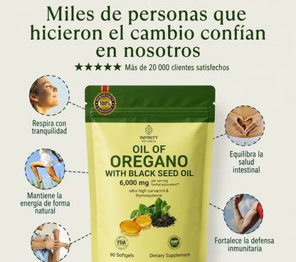 OREGANO OIL + BLACK SEED OIL 6000 mg (90 Sofgel)